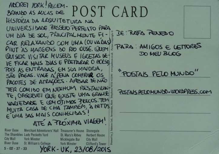 Postal York verso editada