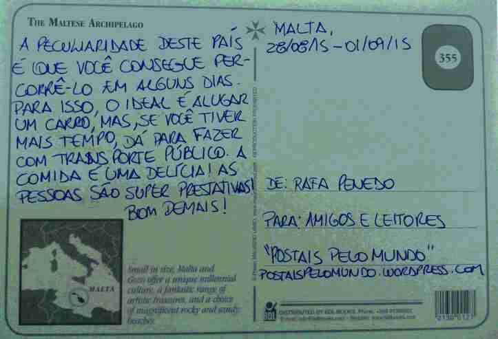 Postal arquipélago Malta verso