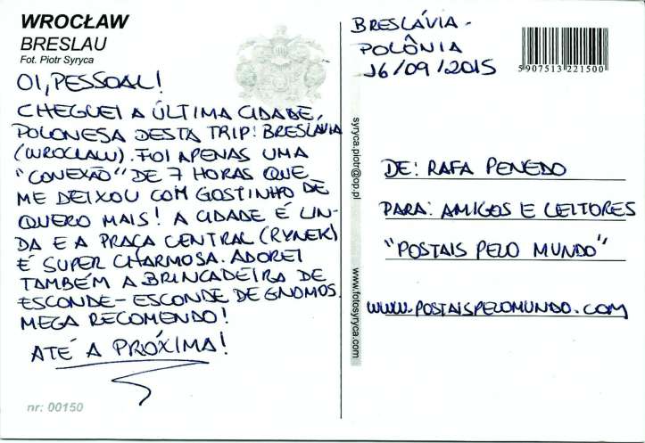 Postal Breslávia verso