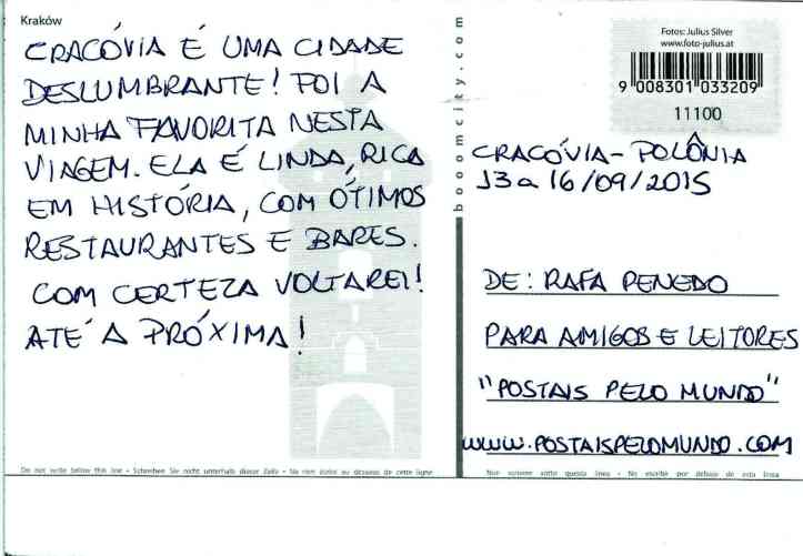 postal Cracóvia verso