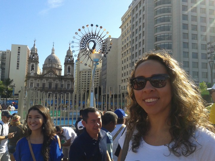 A deslumbrante pira olímpica no Boulevard Olímpico